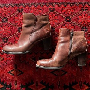 Born leather heeled ankle boots